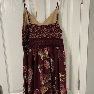 Altard State Dress. Burgundy with floral designs Only worn once